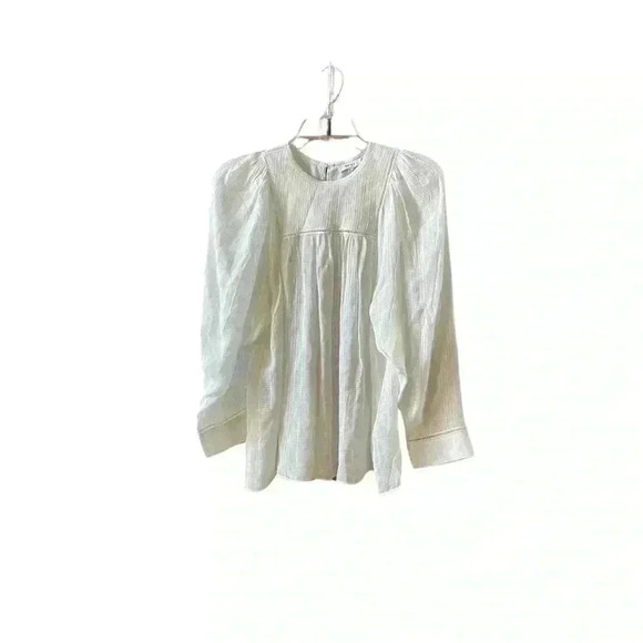 New Reiss Marcia Ladder Sheer Interest White Blouse Size 4 - Picture 5 of 13